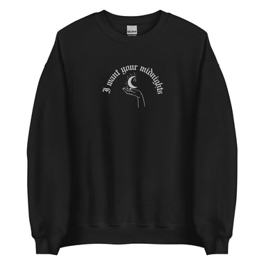 I Want Your Midnights Embroidered Sweatshirt - The Lyric Label