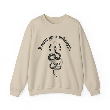 I Want Your Midnights Snake Crewneck Sweatshirt - The Lyric Label