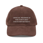 Official Member Of The Tortured Poets Department Vintage Corduroy Cap - The Lyric Label