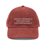 Official Member Of The Tortured Poets Department Vintage Corduroy Cap - The Lyric Label
